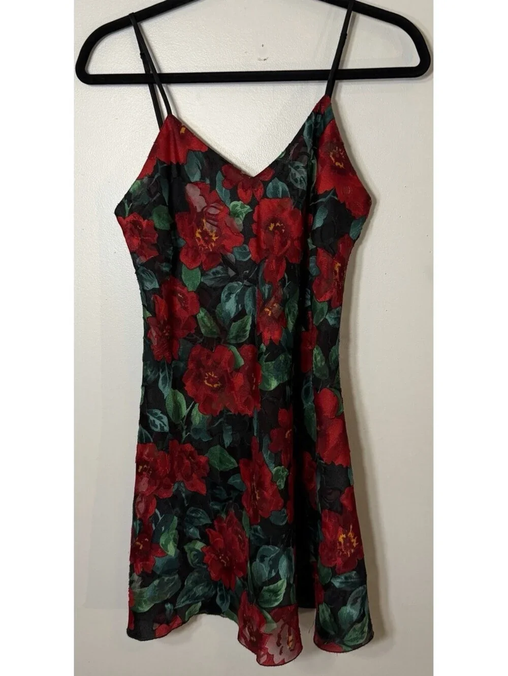 VTG Victoria Secret Floral Slip Dress Lingerie Corset Lace Up Bow Chemise Small